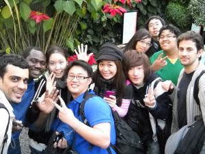 ILI students in the botanical garden